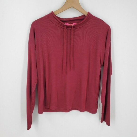 Catherine Maladrino Draw Cord Mock Neck Pullover‎ - Picture 1 of 9